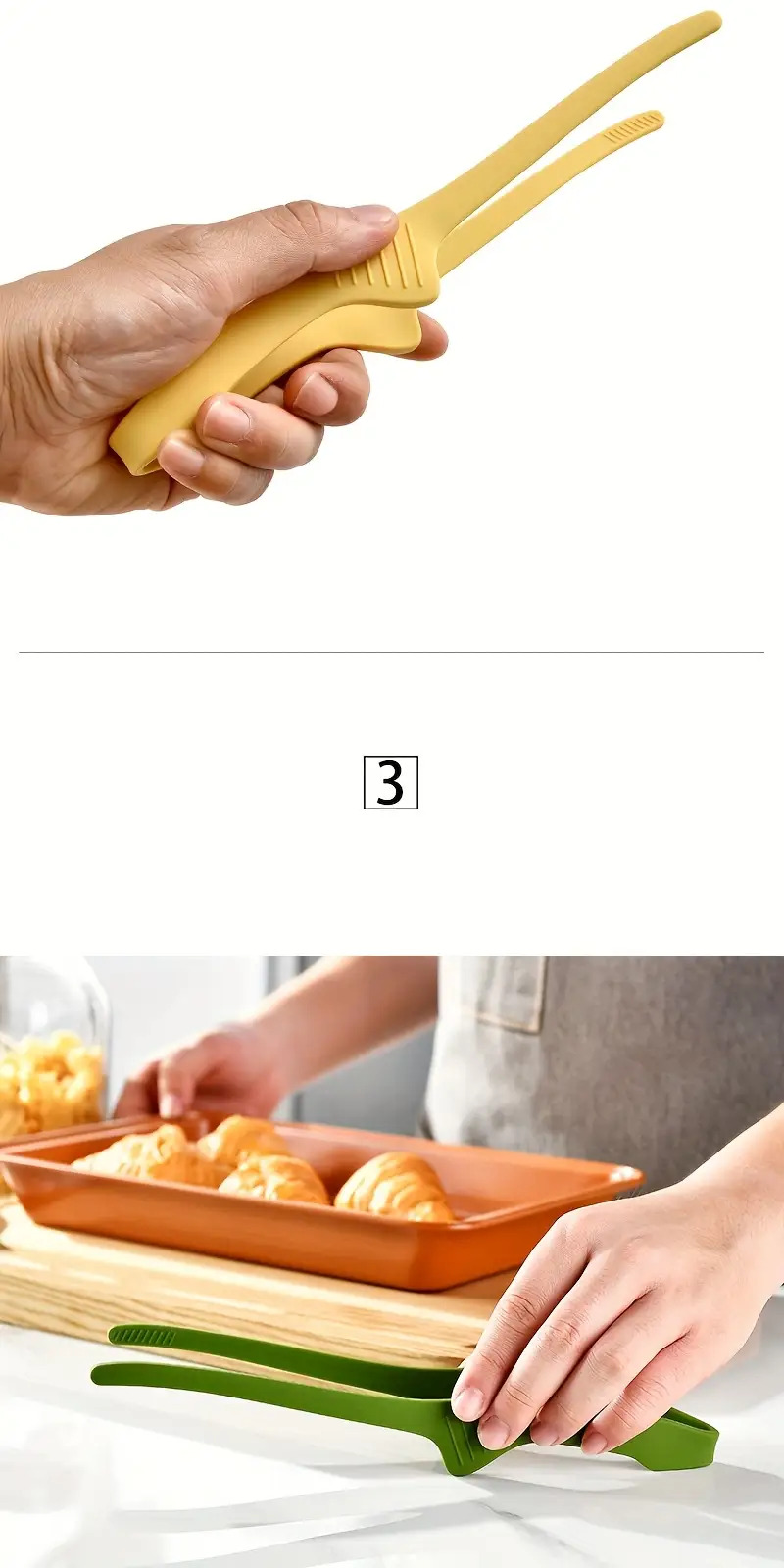 1pc multifunctional silicone non slip bbq food tongs bread tongs self standing tongs kitchen tools bbq accessories Product details 2