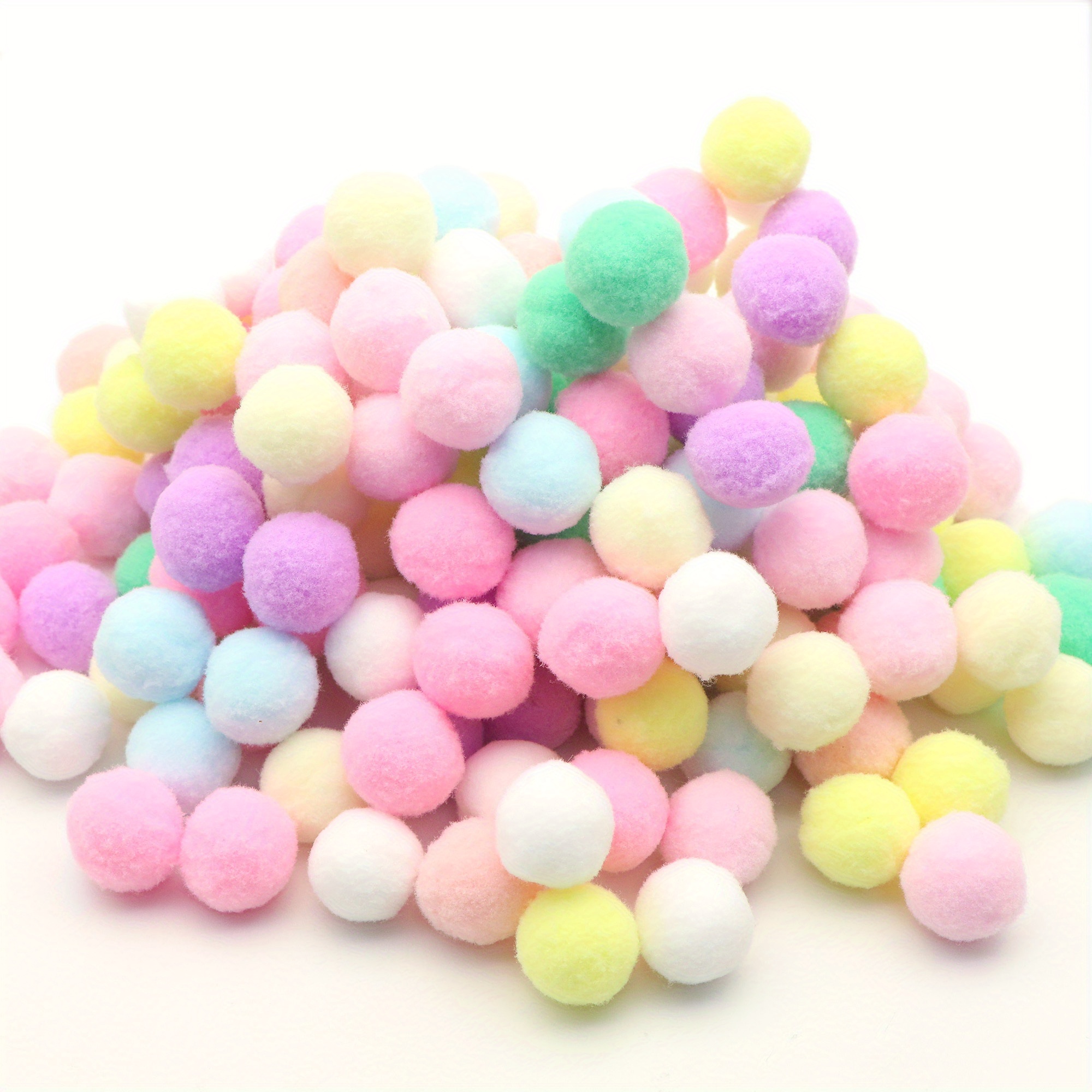 

200pcs 2.5cm High Pom Poms Balls,pastel Macaron-colored Plush Balls, Polyester Fuzzy Balls For Diy Crafts, Sewing Supplies & Wedding Party Easter Decorations