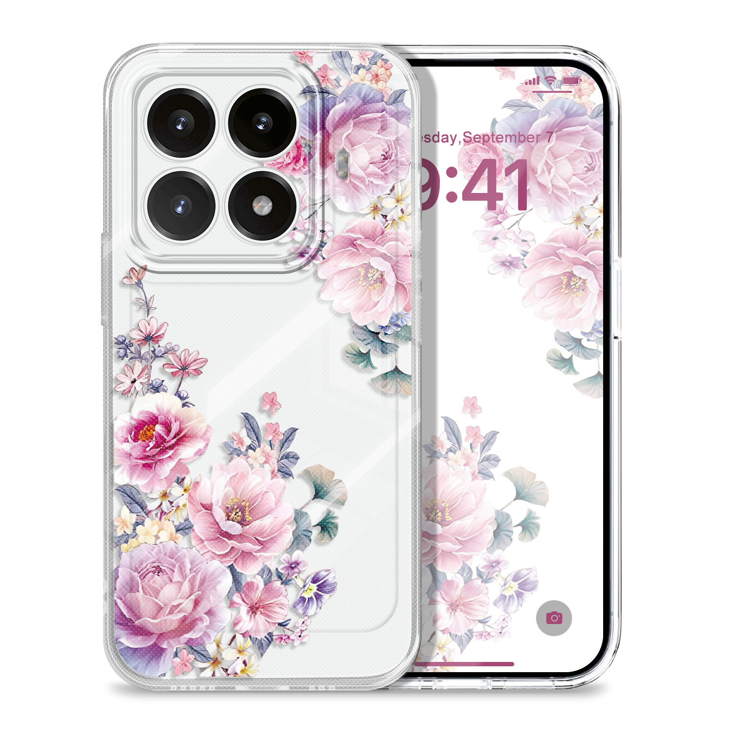 TEMU Phone Case - Peony Brocade Transparent Phone Case For Xiaomi 17t Tpu Cover