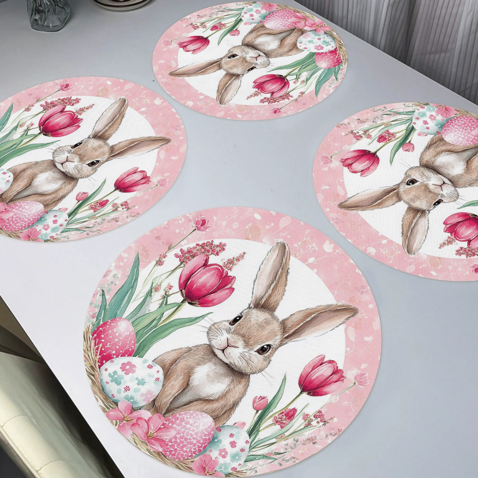 

4pcs Set Rabbit & Easter Egg Placemats - , , For , For , Parties, And Dining