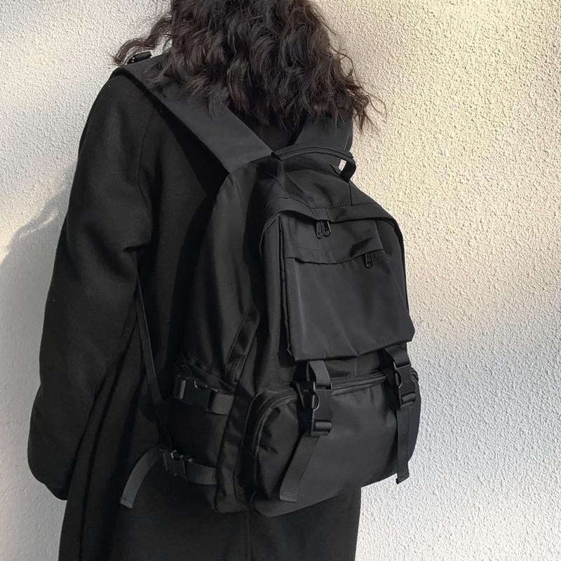 Lightweight Large Capacity Backpack with Multi-Compartment & Adjustable Shoulder Straps - Minimalist Crossbody/Laptop Suitable for Work, Travel, Commuting,, Business, Durable Zipper Closure, Black for Daily Use