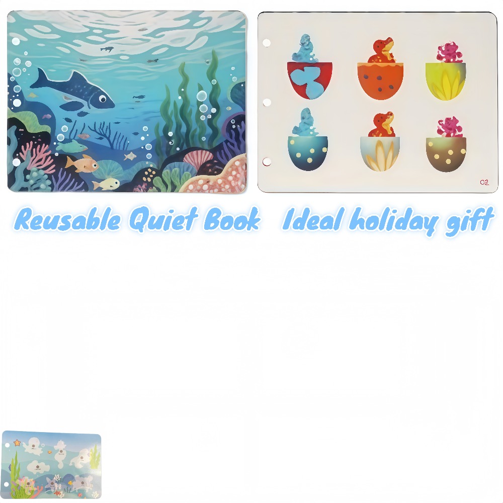 TEMU Reusable Multi-themed Busy Books Stem, Sensory Toys, Hand-eye Coordination, Thinking, Book Pasting, , Interactive , Gifts, And Back-to-