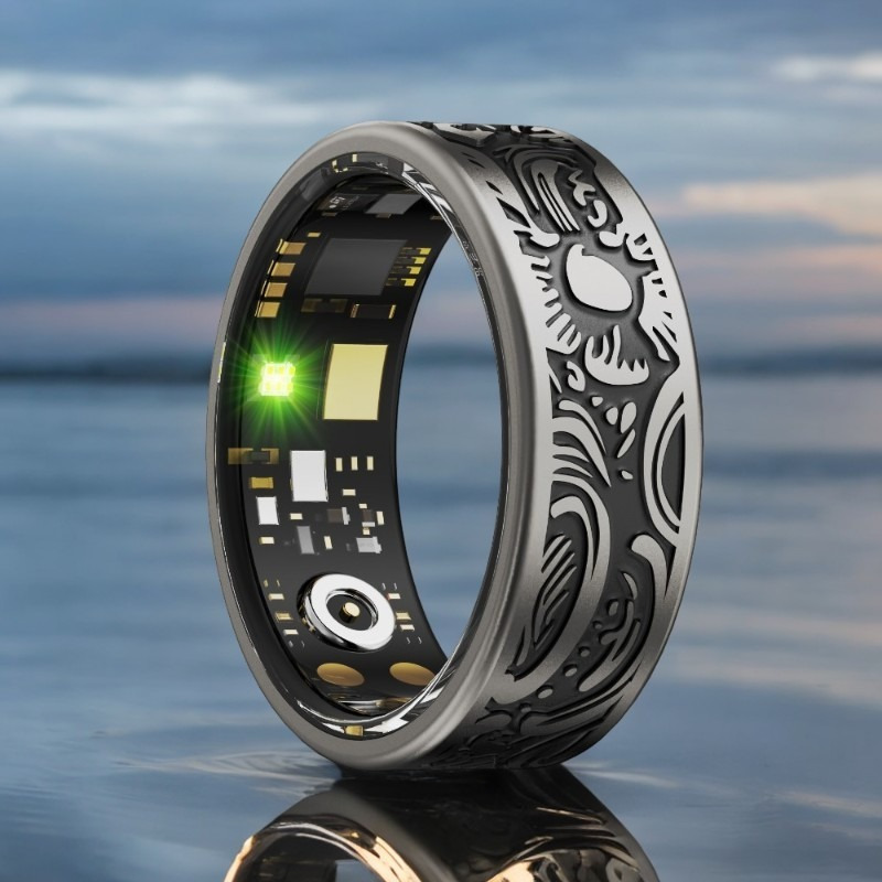   w9 retro smart ring stainless steel ip68 3 sports   step distance   sleep monitoring compatible with   for iphone perfect gift for holidays birthdays fitness tracking sleek metallic   durable band Product details 1