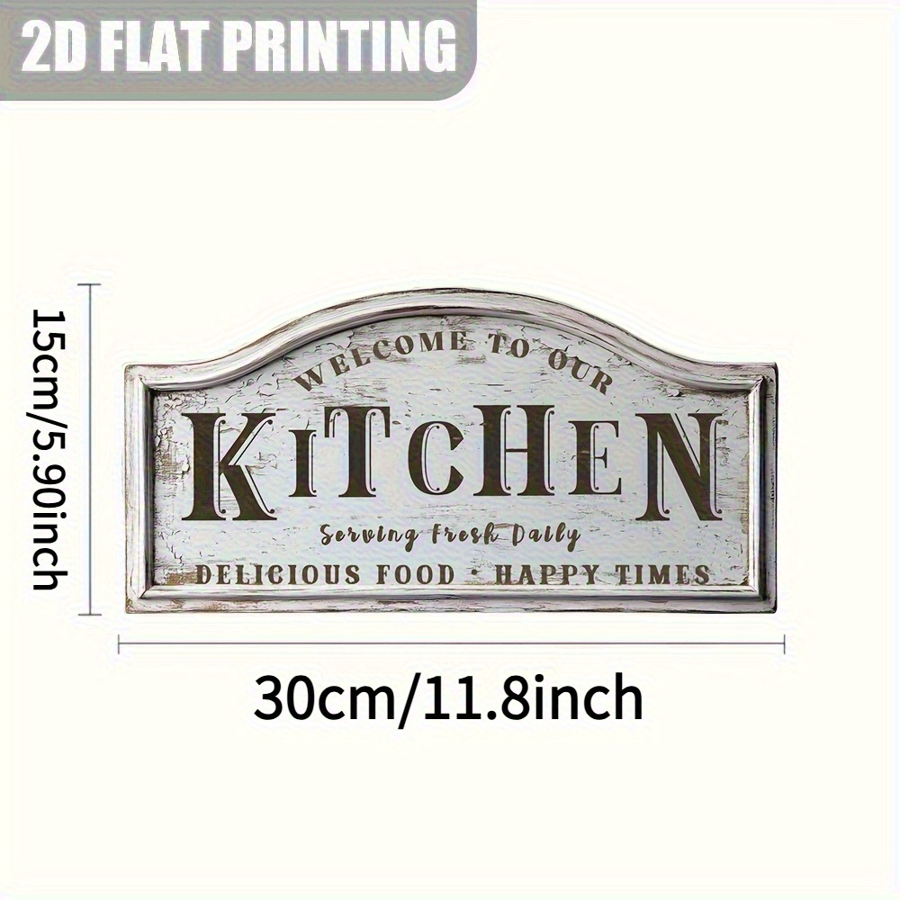 TEMU Decorazione da parete per cucina vintage in stile , realizzata con legno grigio e materiali di , non richiede elettricit�, adatta per soggiorni,