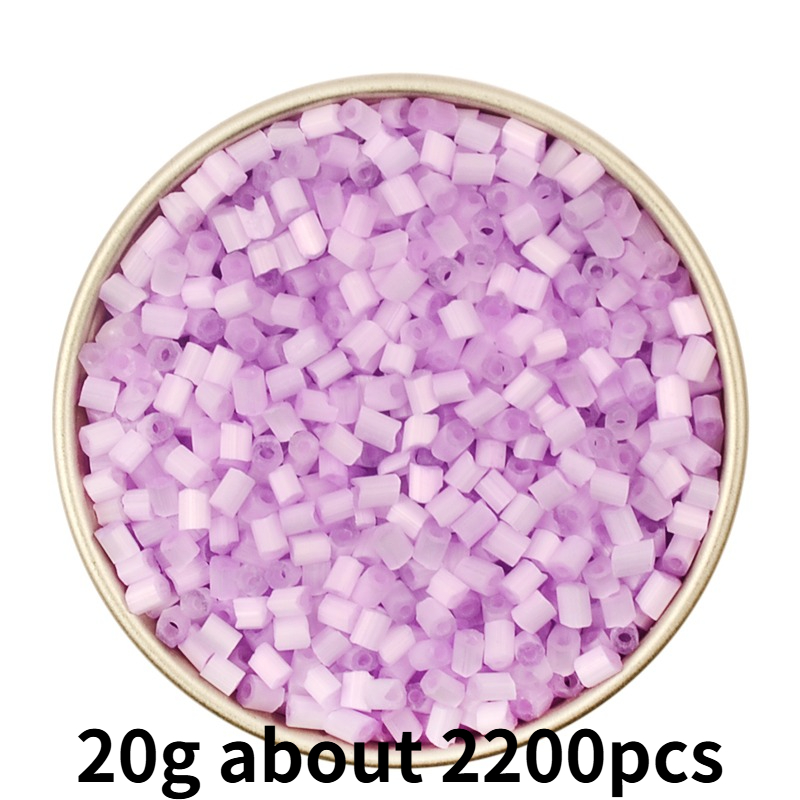 2200pcs 2mm Matte Frosted Mini Glass Tube Beads