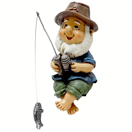 fishing gnome garden gnome statue naughty gnome garden figurine dwarf sculpture resin ornament for lawn yard balcony porch patio home indoor outdoor decorations indoor decorations for lawn decor for yard decor for balcony decor home ornaments