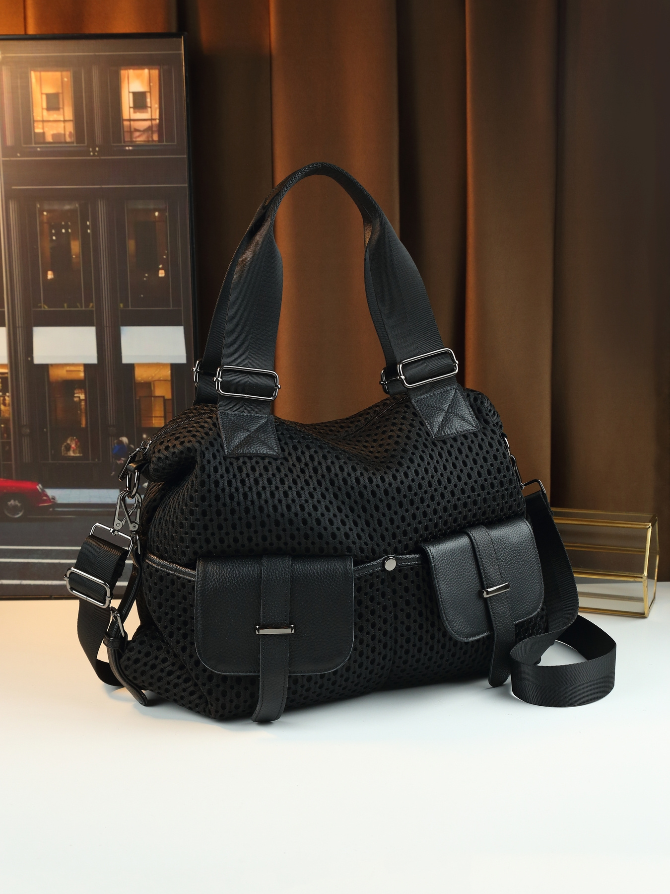 Nylon Tote Bag close-up of straps