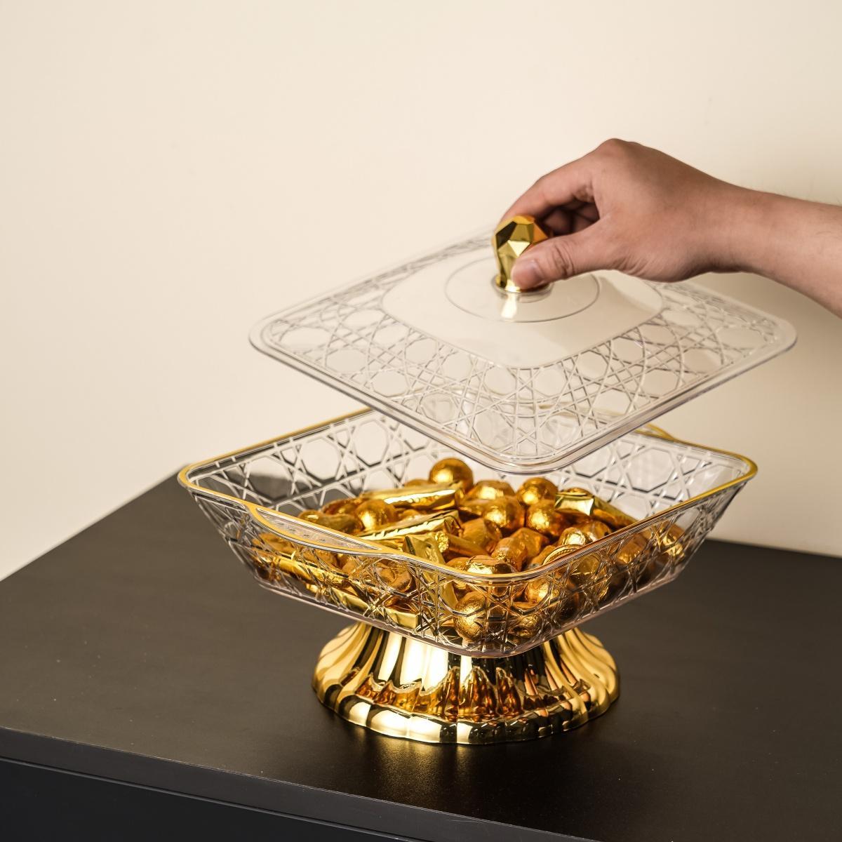 1 Stück Kunststoff-Deko-Tablett, Mehrfach-Fächer-Schale für Küche, Esszimmer, Wohnzimmer, Multifunktionales Aufbewahrungstablett, Obstteller, Zuckerglas-Tasse, Kuchentablett,