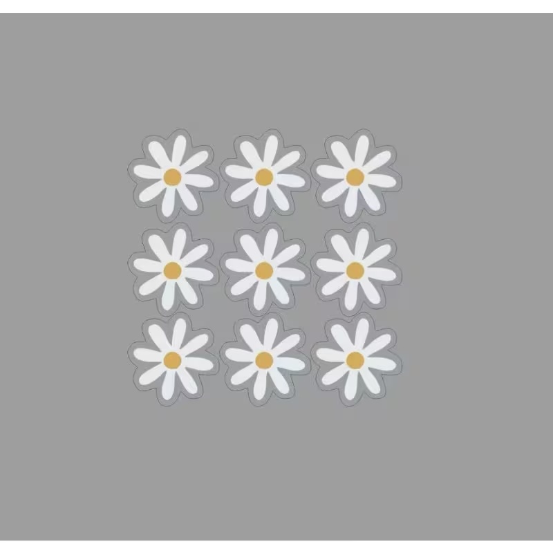 TEMU Lot de 9 autocollants mignons de petites marguerites, autocollants floraux pour décorer votre téléphone, bouteille d'eau et ordinateur portable,