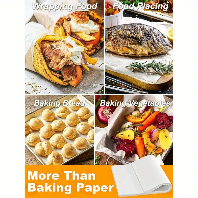 200pcs 12x16 inch non stick precut baking sheets air fryer steaming bread cupcakes versatile baking aid nonstick design material baking liners kitchen hobbyists Product details 4
