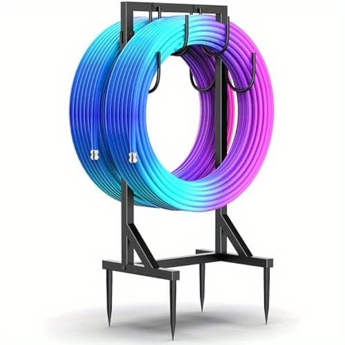 garden hose holder for outside freestanding hose stand with 8 hooks water hose holder with 4 spikes hose holders for outside