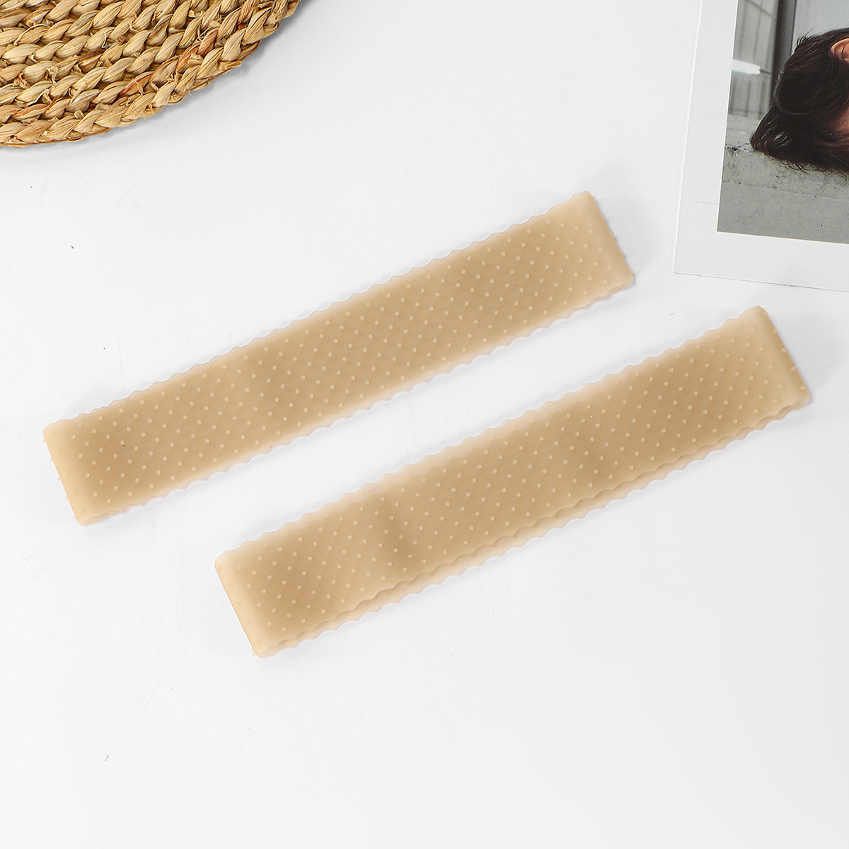 TEMU 2pcs Set Non Slip Non Slip Silicone Non-slip Headband, Suitable For Headscarf/scarf Base, Invisible Stable Grip Hairband, Reusable Soft