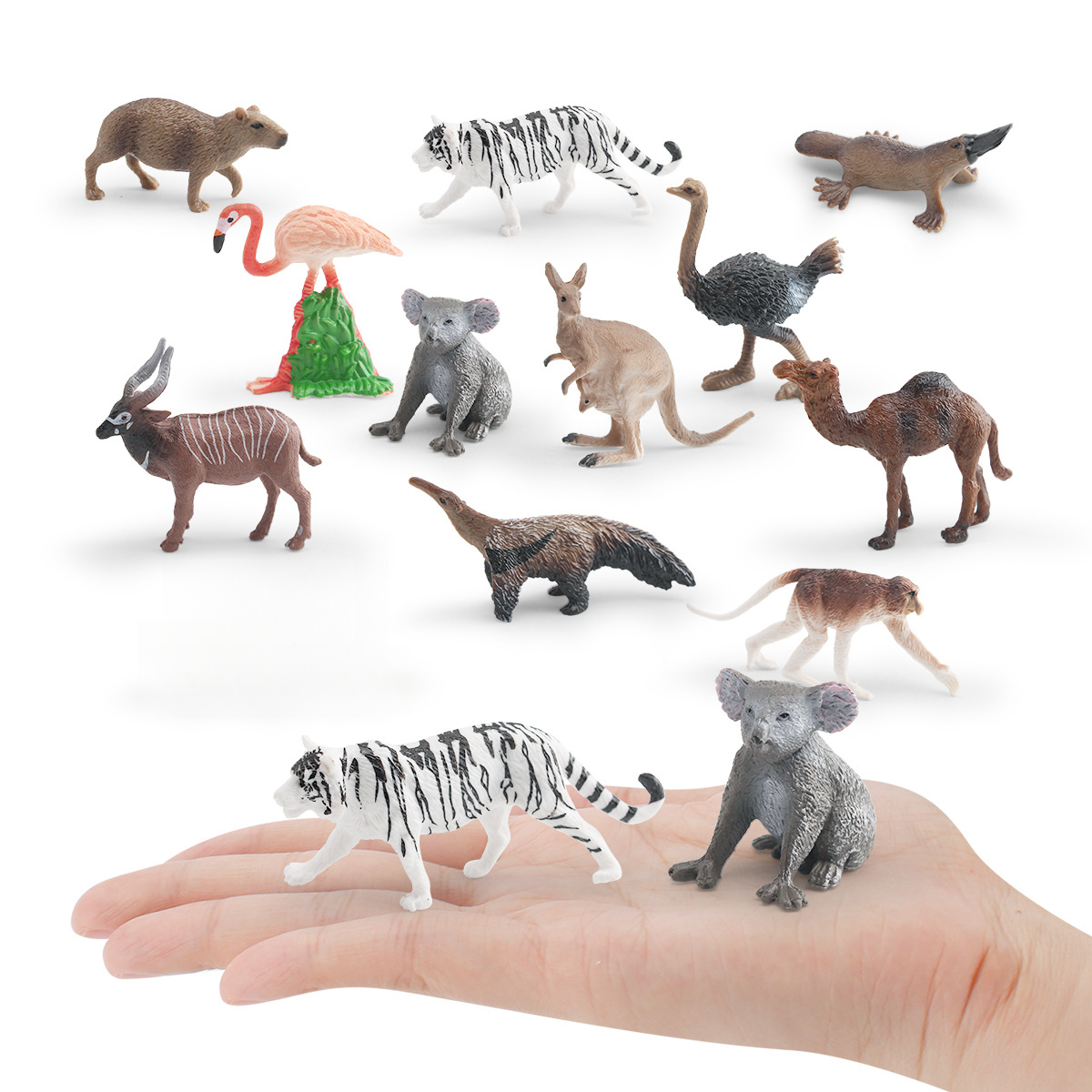 7pcs Realistic Mini Wild Animal Figurines Set