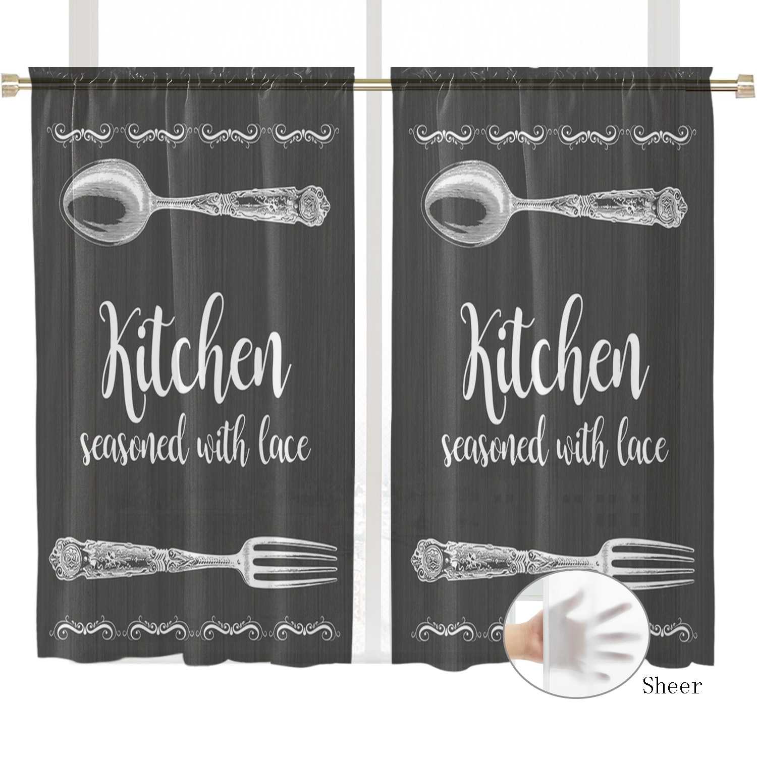 TEMU de 2 Rideaux Transparents Vaisselle - Poche Tringle, Draperies Translucides , Chambre, Salle de & Décoration de Bar à Café