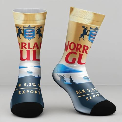 elementbilde gylne rensdyr emballasjemønster design unisex midt-legg sokker, og komfortable, for alle årstider, moderne hip-hop stil, ideell gave til høytider og bursdager