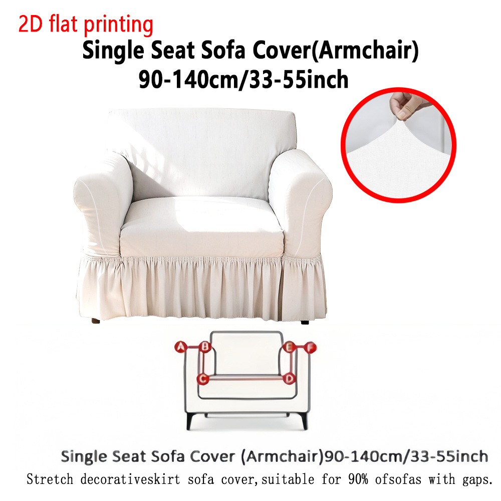 TEMU 1pc 2d Flat Printing Universal Single To 4 Seater Sofa Cover, With Skirt Edge Sofa Cover, Sofa Protection Cover, Pet Scratch Resistant Sofa