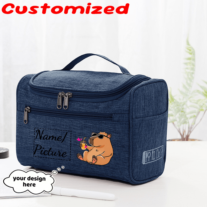 TEMU Customizable Multi-pocket Travel Toiletry Bag – Personalized Name/ Organizer, Women's Outdoor Makeup Case, Unisex Reusable Cosmetic Pouch, Cute