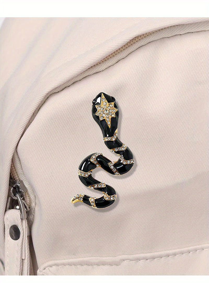 chic enamel snake brooch animal pin corsage novelty accessory details 4