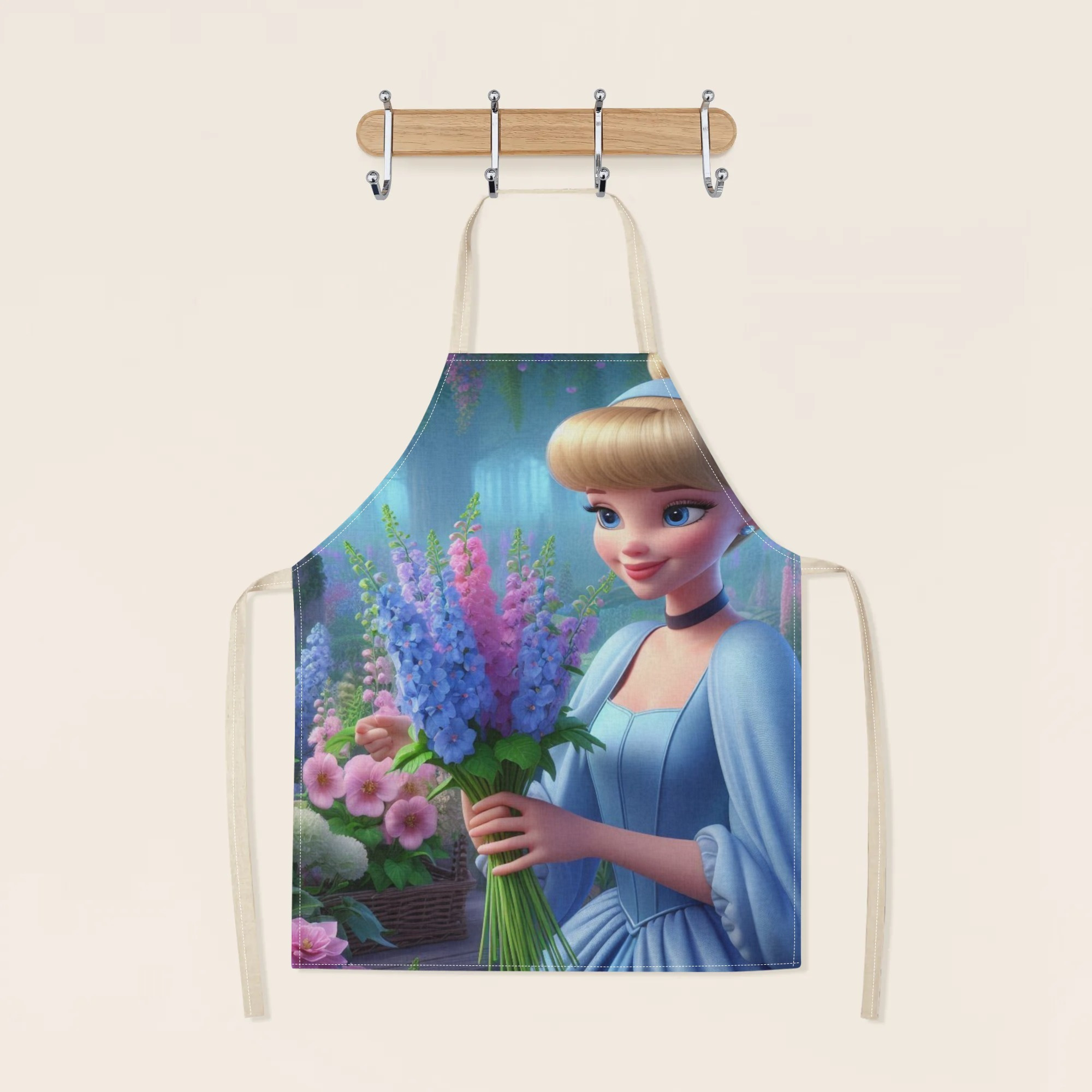 disney   a stylish waterproof apron featuring a cute cartoon design of princess  .   beautiful, fashionable, and simple, making  uitable for hotels, supermarkets, restaurants, fru hops, milk tea stalls, and   home use. details 2