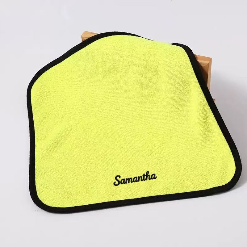TEMU Custom Embroidered Name Square Cleaning Cloth, Absorbent, , No Marks, For Housekeeping, Kitchen, Car Care, And Gifts