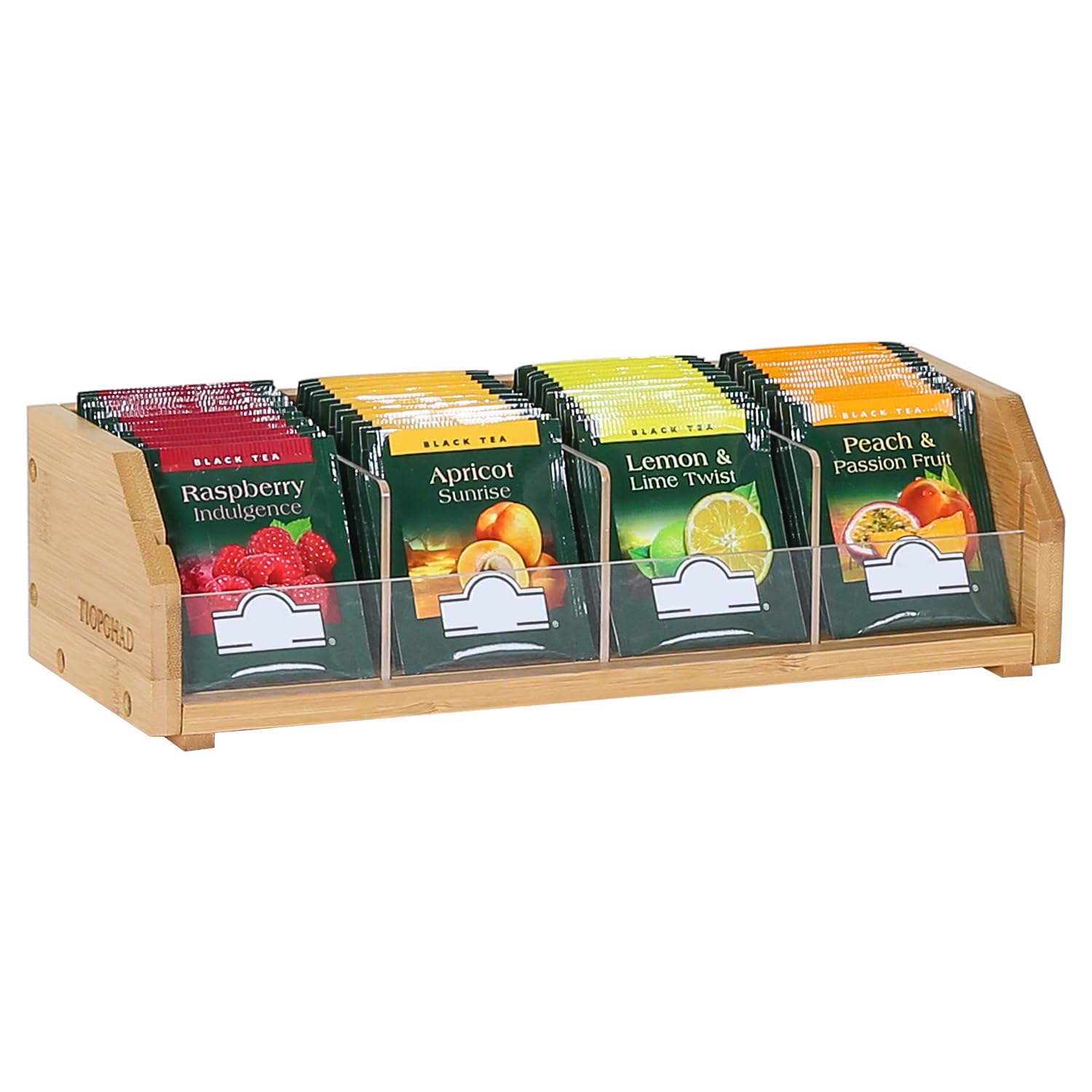 TEMU Small Bamboo Tea Bag Organizer Holder With /wood Storage Box - Non- Suitable For Tea Bags Box, Station Stand For Cabinet Countertop Office,