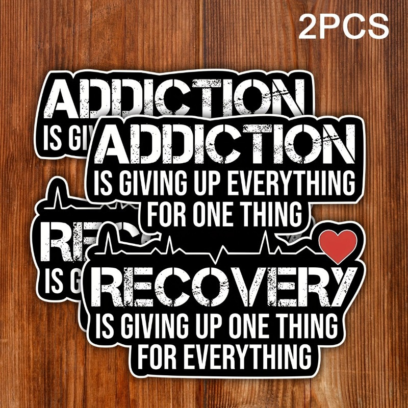 

2pcs Sober Living Recovery Stickers - , Reusable & Self-adhesive For Cars, Laptops, Water Bottles & More - Perfect Christmas Gift