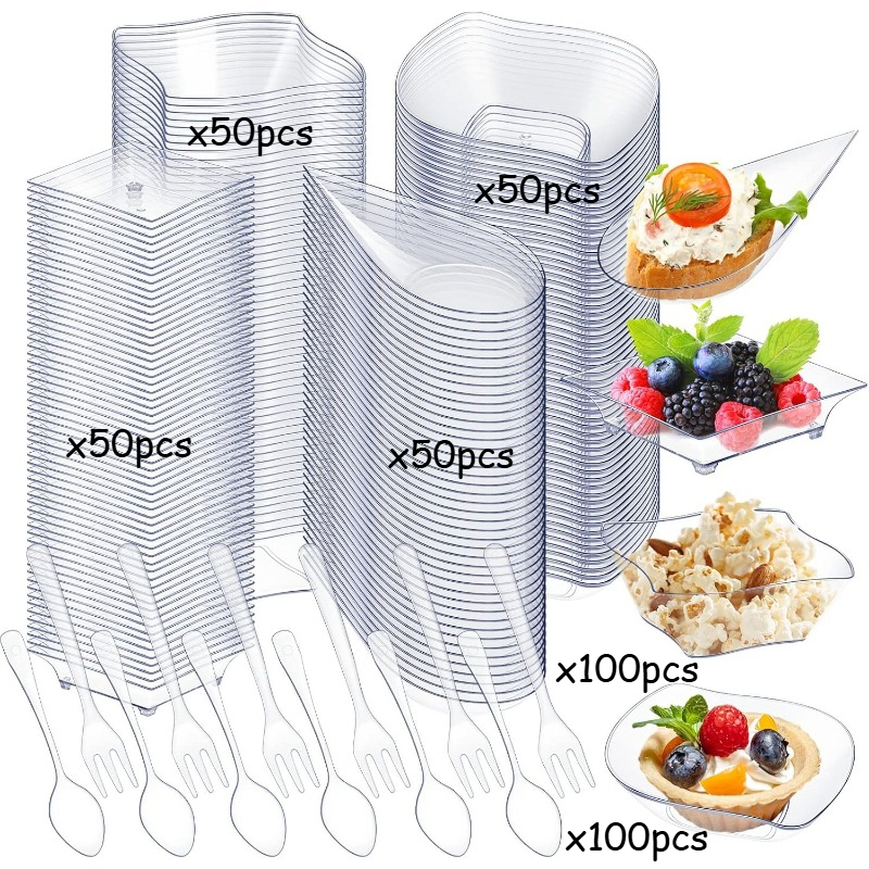 400 Individually Packaged Appetizer Sets, Elegant Mini Dessert Trays And Utensils, Catering Supplies For Events And Parties