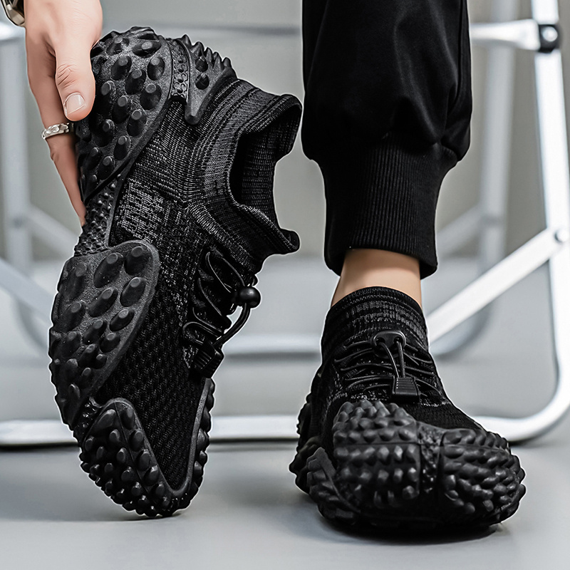 Lightweight And Breathable Low-Top Casual Chunky Sneakers, Versatile Men'S Knit Casual Chunky Sneakers Trendy Shoes