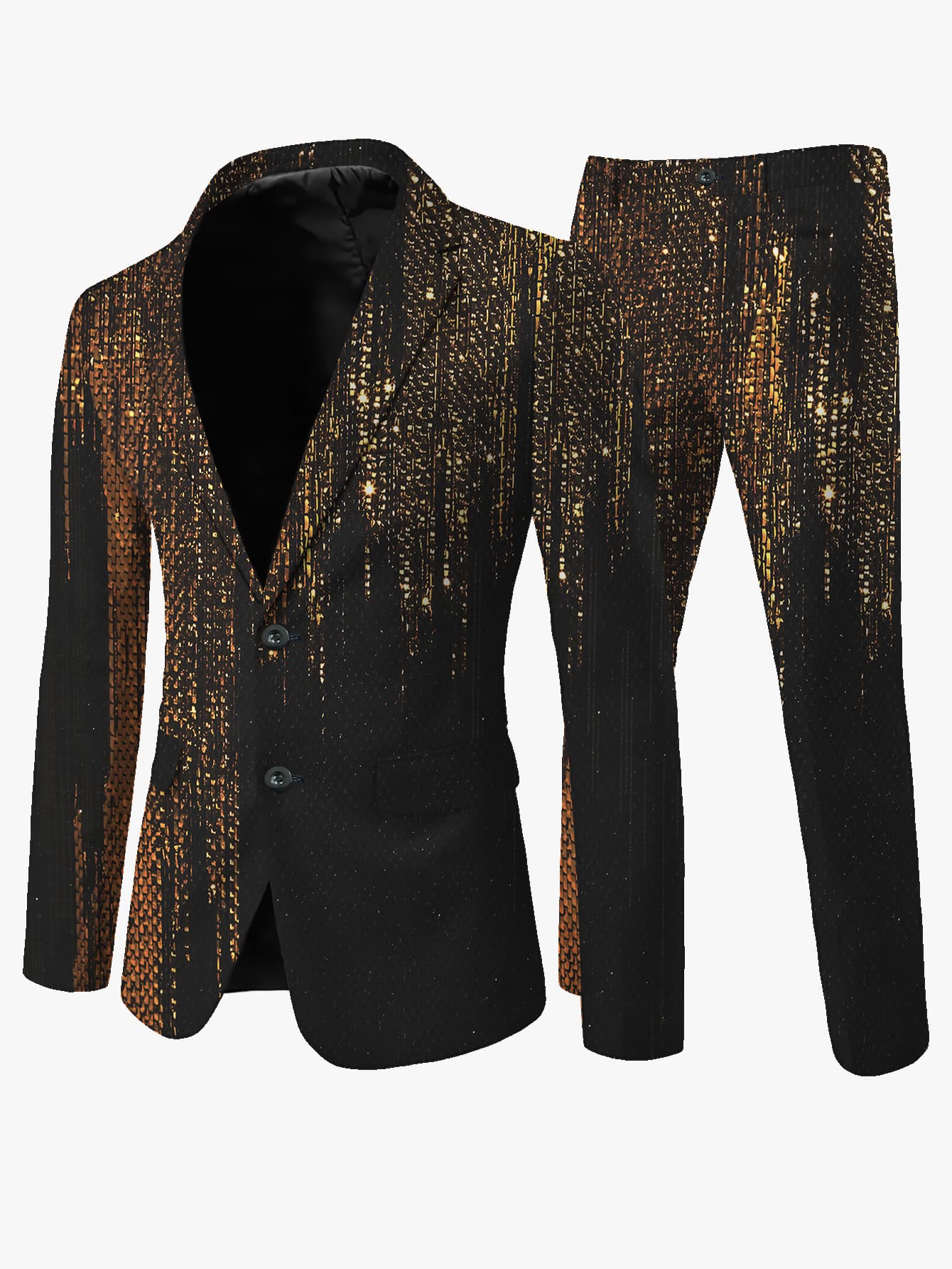 slim fit dress slacks Sequins blazer - Eye-Catching Yellow Blazer for Events main image 1