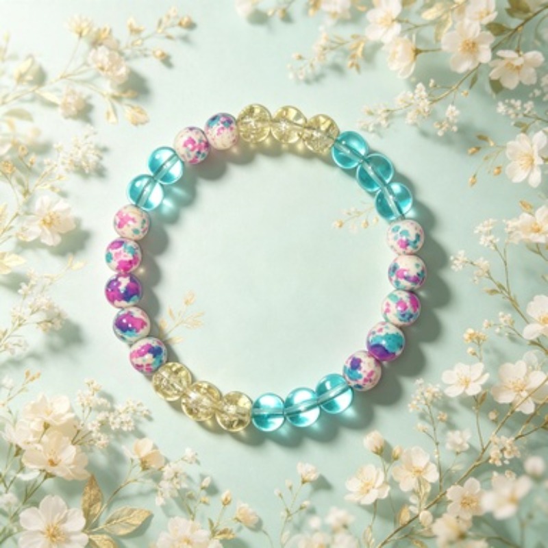 Dreamy Multi-Treasure Round Bead Stretch Bracelet