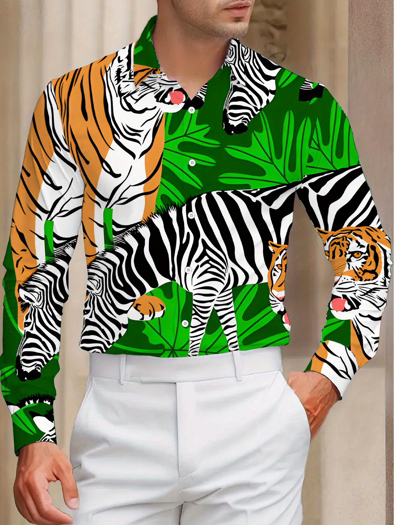 Camisas Casuales Camisa Estampado Tigre Compra Nuestra Colección