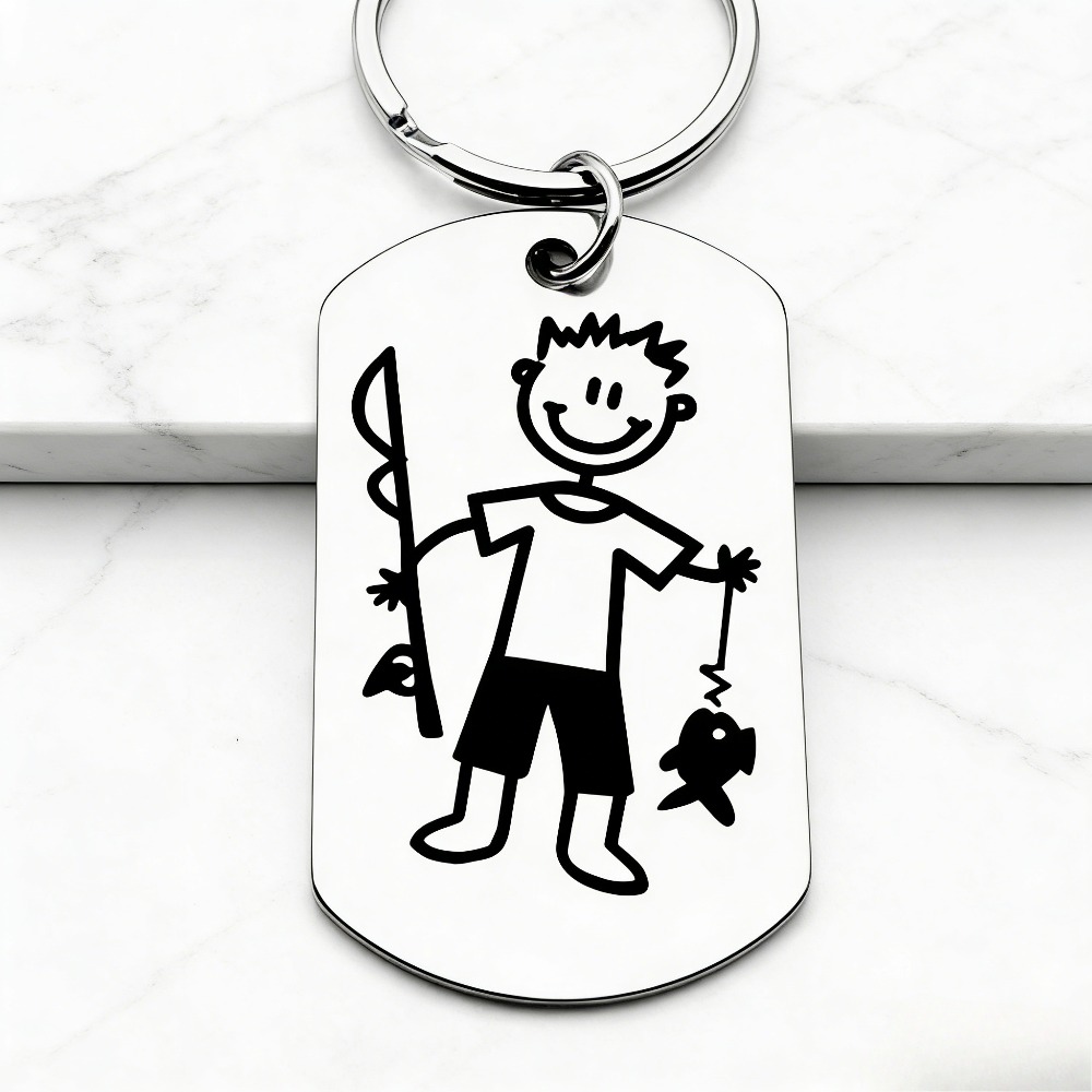 TEMU A Stainless Steel Keychain Featuring -style Fisherman, A Easy Yet Stylish Accessory That Adds A Touch Of Flair To Casual Outfits. A Symbol Of