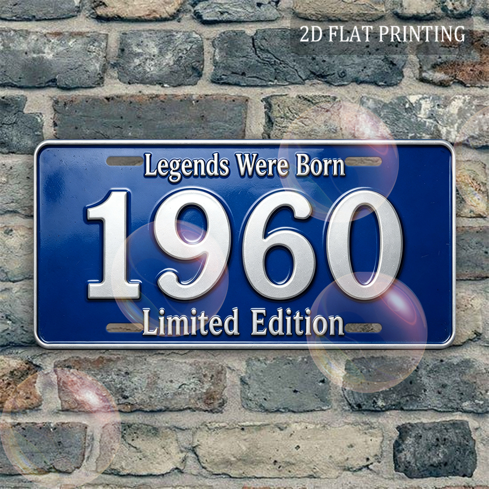TEMU 2d Flat, For Decorative Use Only, 1pc, 2d Flat, (12"x6"), 1960 Edition Vintage Metal Decorative Plaque, Suitable For Birthday Decor, Living Room