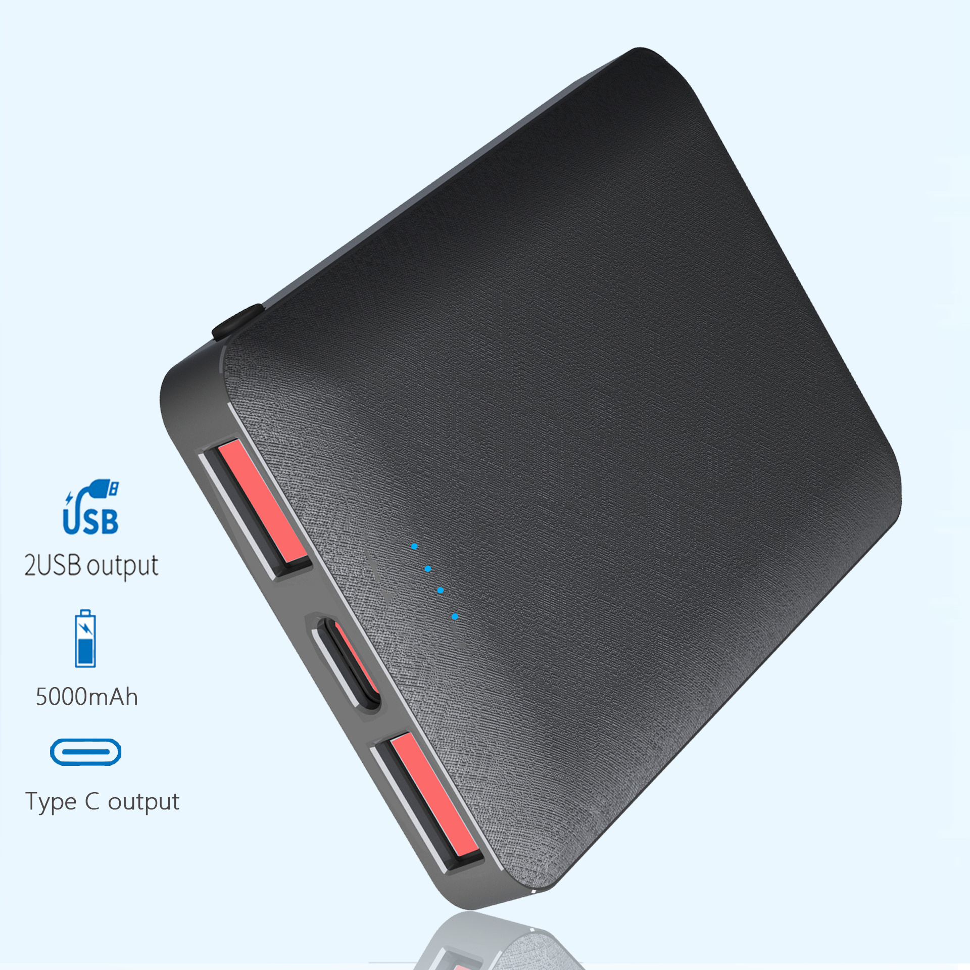 TEMU Portable Power Bank With Fast Charging & Usb-c/usb-power Bank/type-c Input, Compatible For Iphone Xiaomi, External Charger With Cable, Usb-power