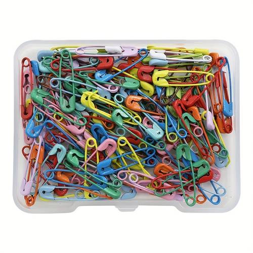 50pcs random color bright candy color safety pins safety clips small for sewing and crafts colors in transparent storage box sewing supplies additions
