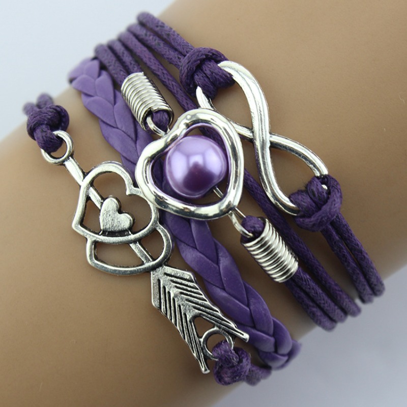 TEMU 1pc Fashionable Retro Cupid Arrow Love Colorful Rope Bracelet | Valentine's Day Fashion Jewelry For Men And Women, Women's Bracelet For Lover ,
