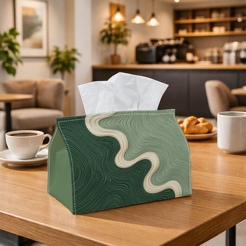 TEMU Housse de boîte à mouchoirs 1 pièce, ligne ondulée abstraite moderne et - Tissu avec coutures soignées, lavable, convient pour , , la voiture et