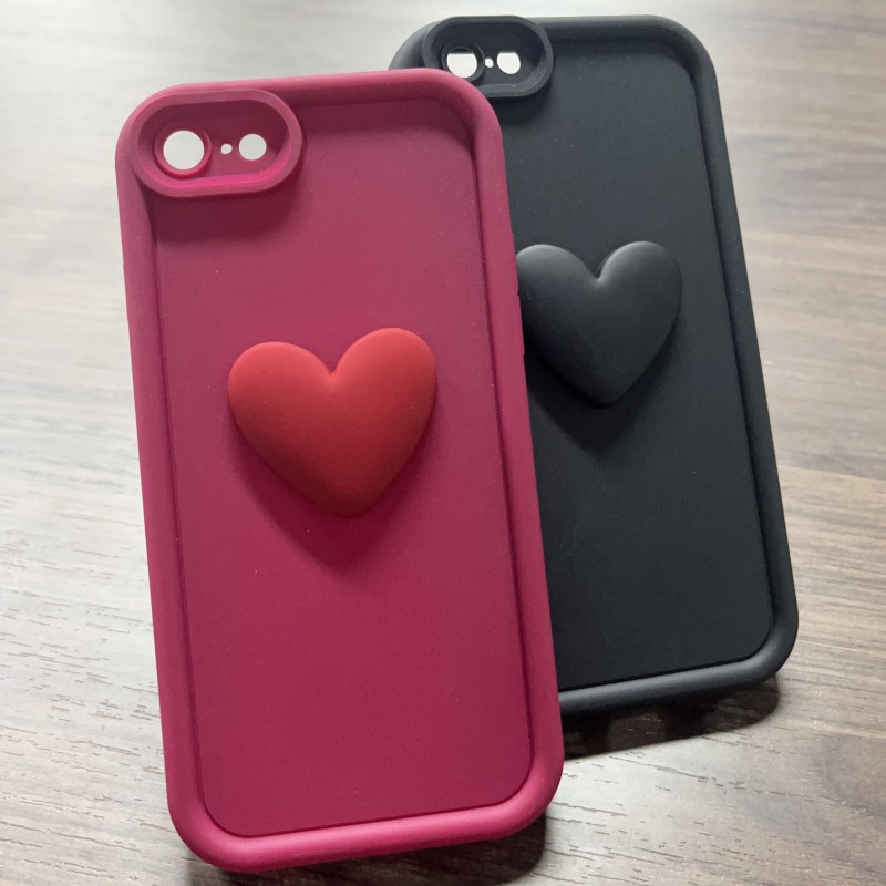 Adorable 3D Heart-Shaped Phone Case for Various Iphone Models, Including 6, 6S, 6S Plus, 7, 8, SE2, And SE3, Designed to Be Shockproof with a Colorful