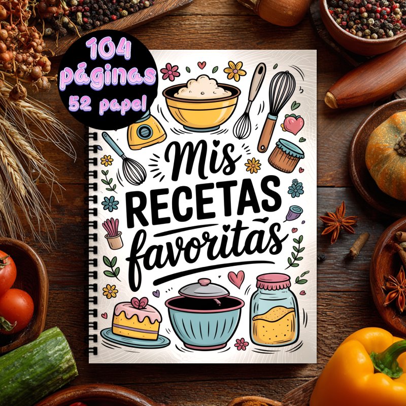 TEMU 1 Libro de Recetas en Español | 1 Cuaderno A5 de , Libro de Colección de Recetas para Hombres y Mujeres, Capacidad para 100 Recetas, Mis con un