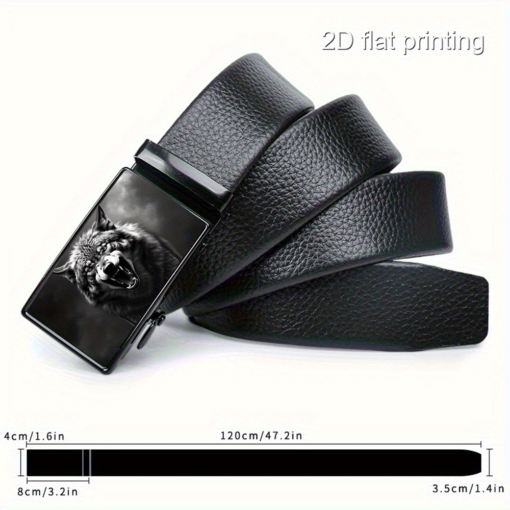 E-shop Ein atemberaubendes 2D Wild Charm Design mit einem Wolf - ein strapazierfähiger, hochwertiger, exquisiter Gürtel für Herren, verstellbar für die
