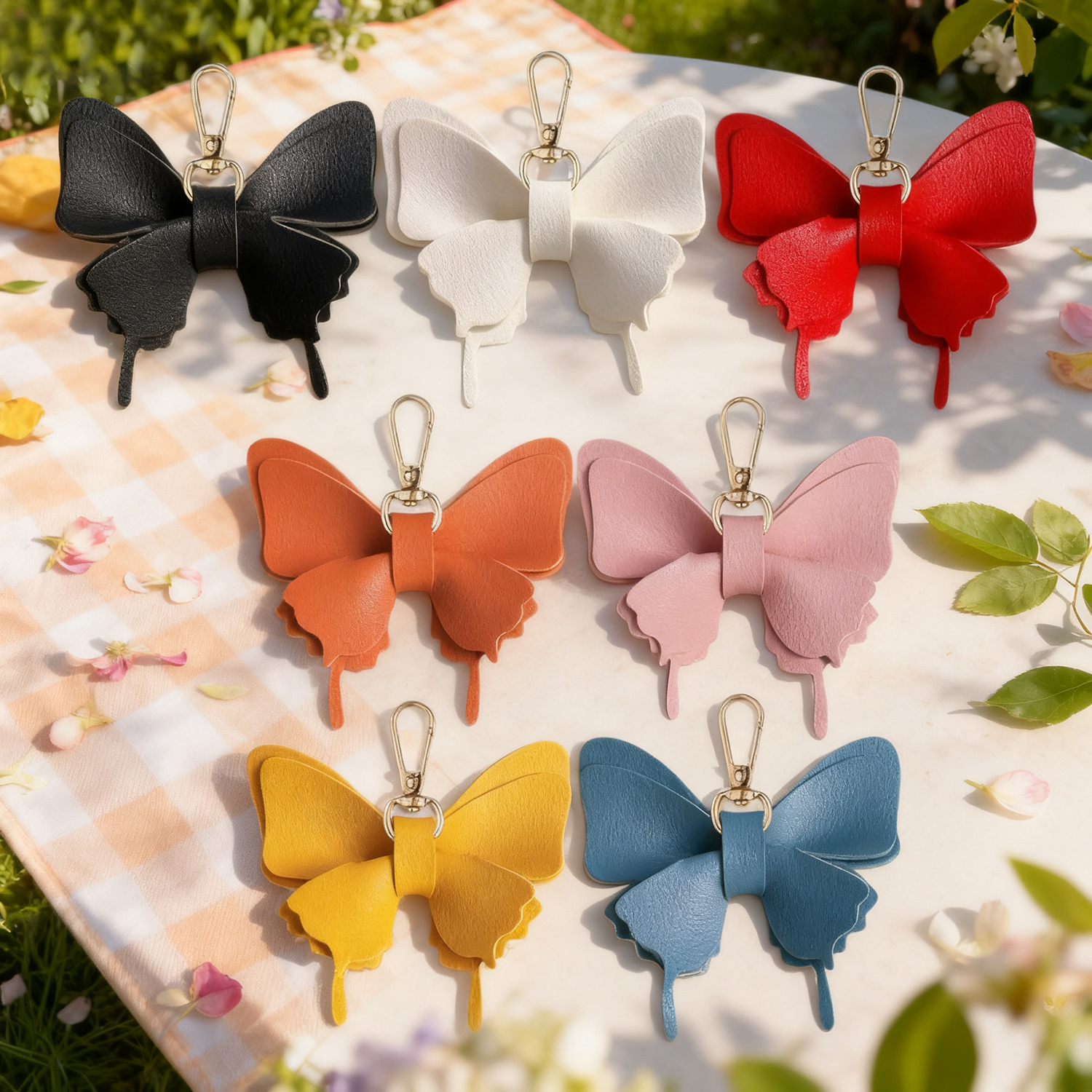 TEMU 7pcs Set Of Realistic Keychains, Fresh-style Bag Charms, Car Keychain Accessories