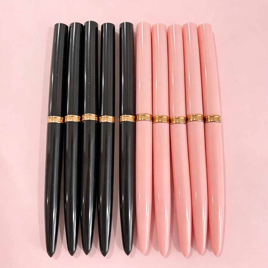 TEMU 10pcs Professional Nail Art Brush Set With 0.3mm Tip Suitable For Gel Polish, Hook Line Brushes For Chalk & Flower Painting, Pink Handle
