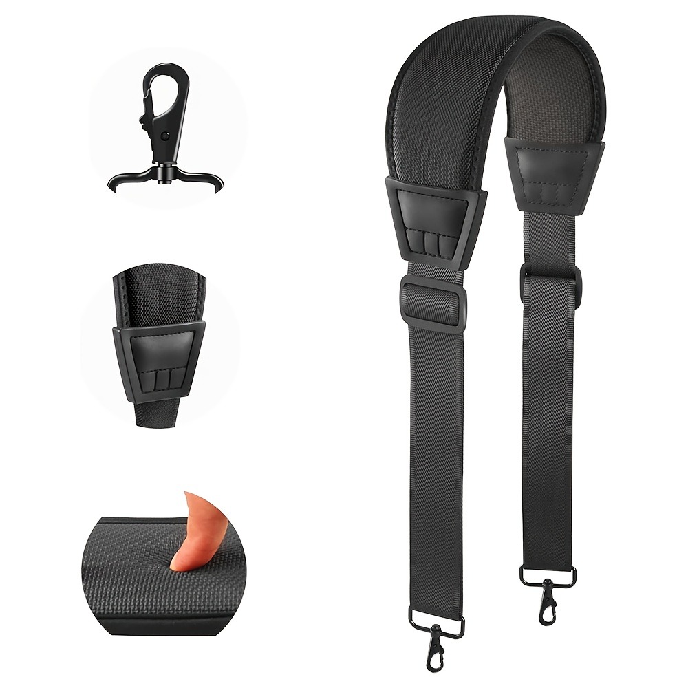 TEMU "67" Inch Ultra Comfortable Bag Strap, Adjustable Shoulder Strap With Double Adjustable Buckles And Metal Hooks, Durable Nylon, Ideal For