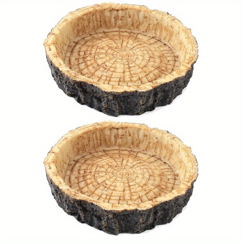2 Pack Reptile Water And Food Bowls | Novelty Food Bowl For Lizards, Young Bearded Dragons, Small And More - Made From Plastic