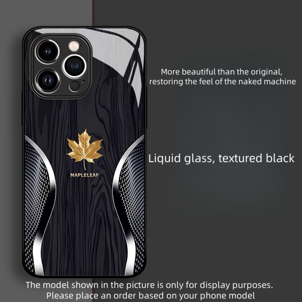 [Retro Fingerprint-resistant Phone Case] Business Texture Maple Leaf Liquid Tempered Glass Phone Case Simple, Business Style, Retro, Drop-proof, Fingerprint-resistant, Easy to clean Protect your phone, great gift for yourself and others! Suitable for iPhone 11/11 Pro/ 11 Pro Max/ 12/12 Mini/12 Pro/12 Pro Max/13/13 Mini/13 Pro/13 Pro Max/ 14/14 Plus/14 Pro/14 Pro Max/15/15 Plus/15 Pro/15 Pro Max/16/ 16 Plus/16 Pro/16 Pro Max