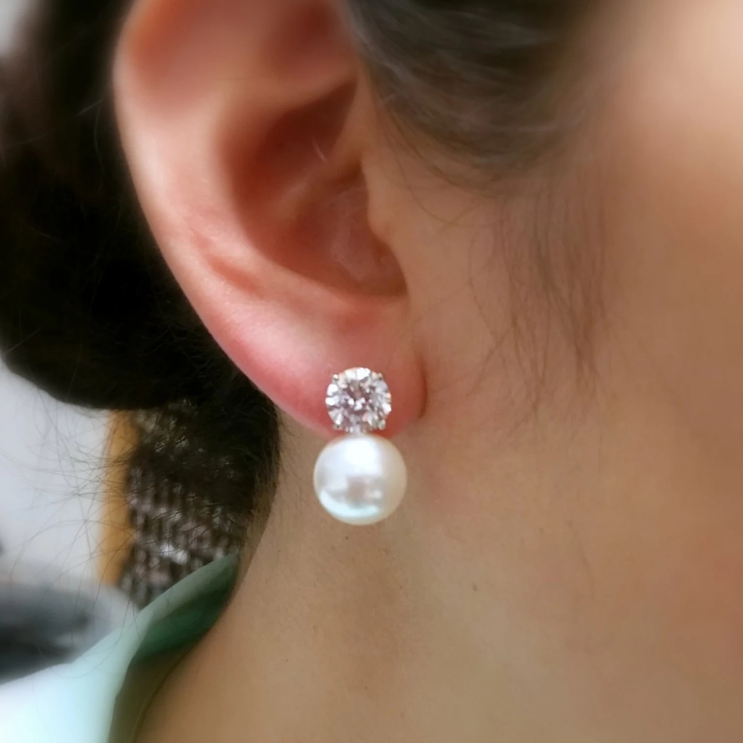 Image of Elegant Temperament Inlaid With Synthetic Zirconia Earrings For Women Weddings Daily Leisure Exquisite Jewelry Elegant Birthday Gifts Valentine's Day Gifts