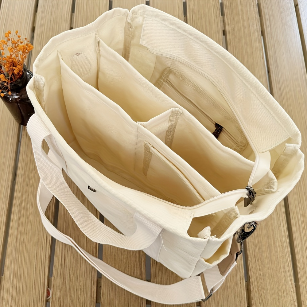 womens casual canvas crossbody tote bag one pockets - Temu South