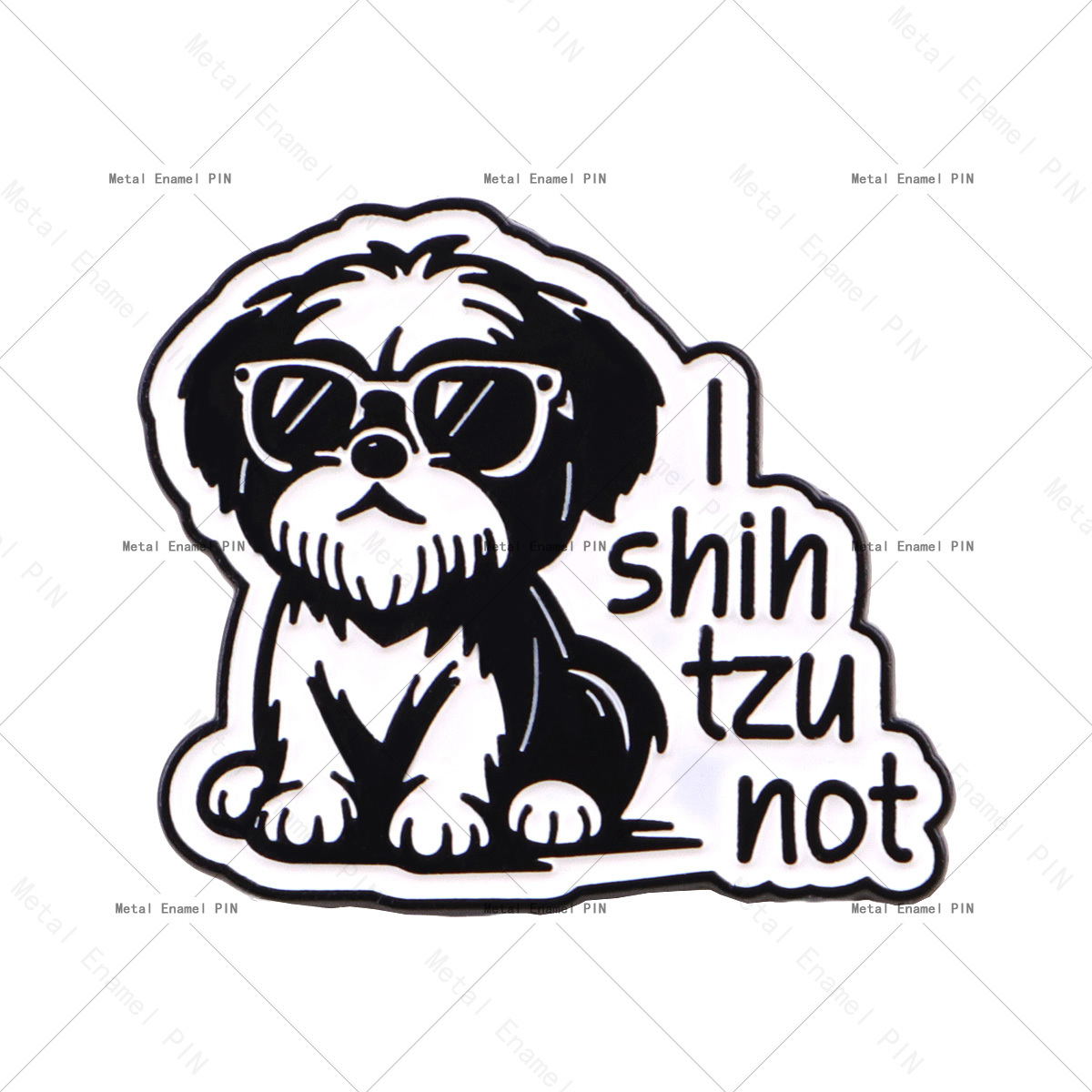TEMU 1pc Of The Humorous Dog Enamel Pin "i Shih Tzu Not" Is A Great Gift For Briefcases, Backpacks, And Clothing, Making It A Cute Accessory