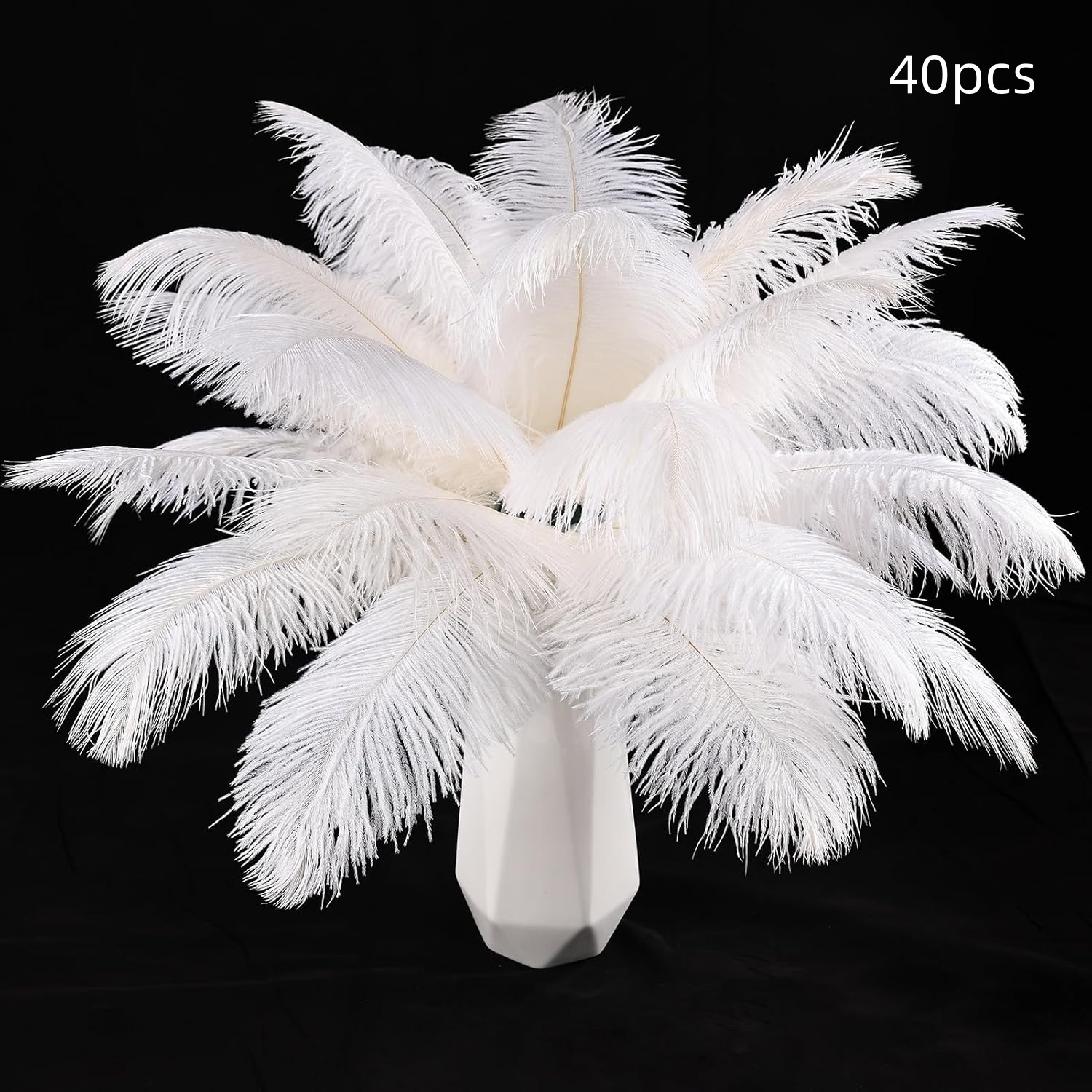 TEMU Ensemble de 40 plumes élégantes - Extra-longues, durables et texturées, parfaites pour la décoration de centres de table de mariage, les