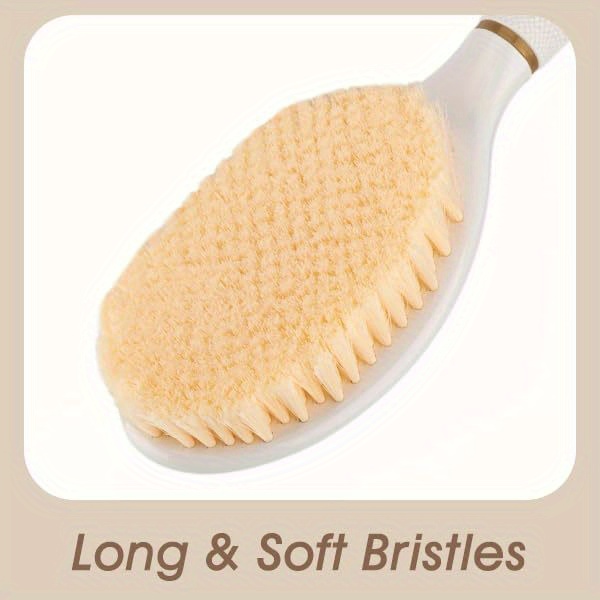 18 9 anti slip corn handle shower back scrubber with large brush head soft bristles 3 in 1 bath brush for lathering cleansing gentle exfoliating deep cleaning   for back   legs pink no battery needed shower scrubber back scrubbing tool ergonomic shower brush durable shower brush Product details 2